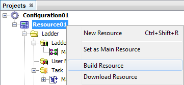 Figure 3: Right button of the mouse on the resource