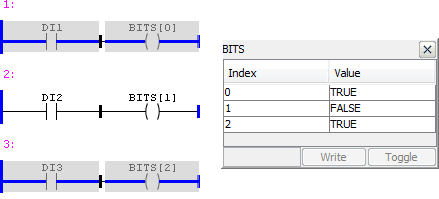 Figure 9: Monitoring of the variable used in MB_ReadRegister block