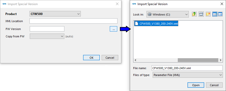 Importação da base de dados (XML)