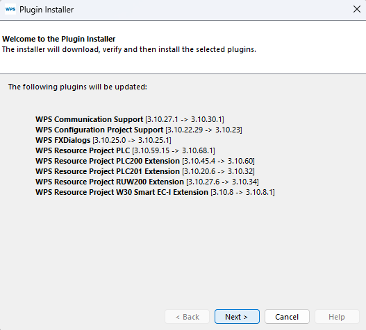 Janela Plugin Installer _ Lista de Atualizações