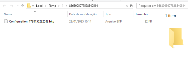 Ubicación del archivo de copia de seguridad