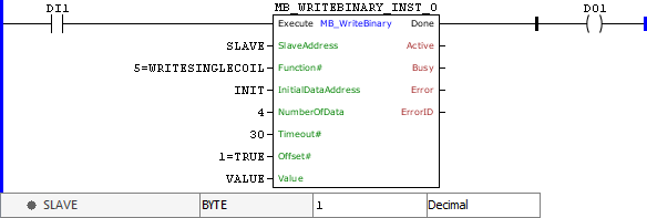 MB_WriteBinary ladder example