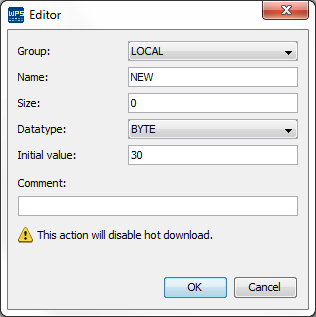 Figure 1 - Alert on the edition screen