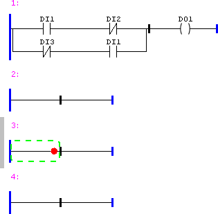 Figure 9: Rung above destination has been selected