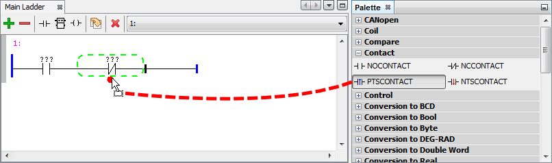 Figure 1: Operation of dragging component with the Mouse