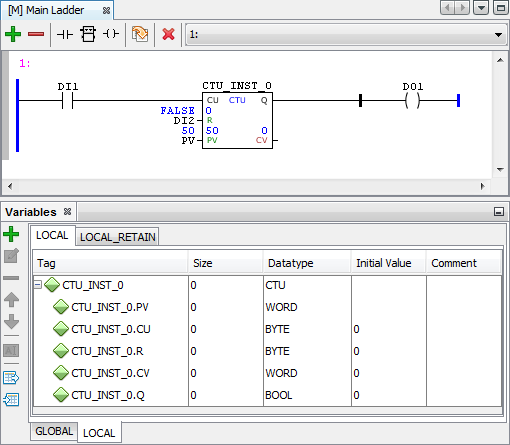 Figure 4: CTU block with volatile instance and variables after reset.