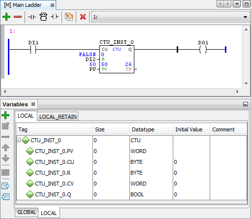 Figure 3: CTU block with volatile instance and variables before reset.