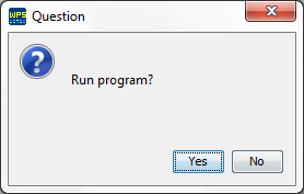 Figure 3: Prompting window asking if you wish to run the program