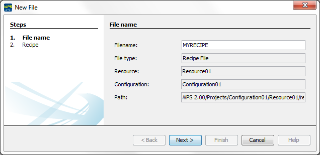 Figura 2 - Definindo o nome da Receita