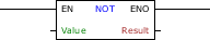 Equipments (Devices) > SCA06 > Ladder > Logic > Logic Boolean > NOT
