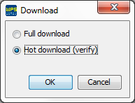 Figura 2 - Dialog window to choose between Full Download and Hot Download