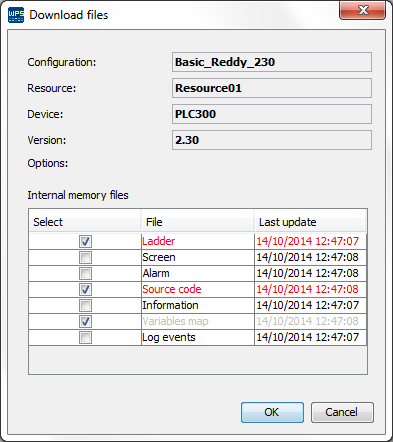 Figure 3 - Files selection window for Hot Download