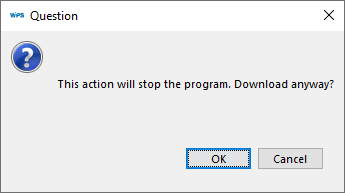 Figura 2 - Janela de aviso que o programa será parado
